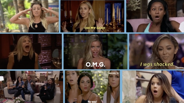 Screenshots of clips from ABC reality TV show "The Bachelor."