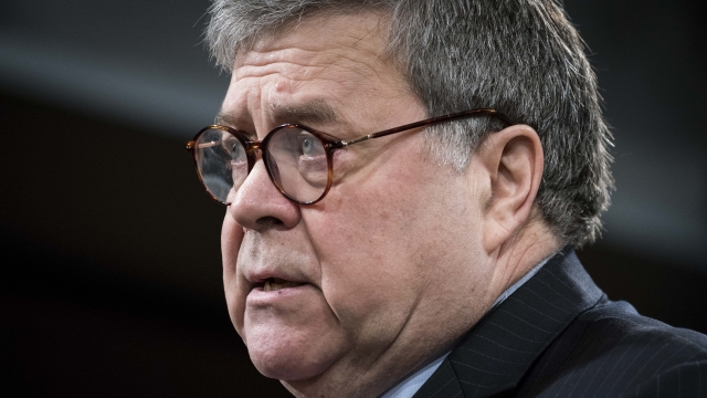 Attorney General William Barr participates in a press conference at the Department of Justice on Feb.10, 2020
