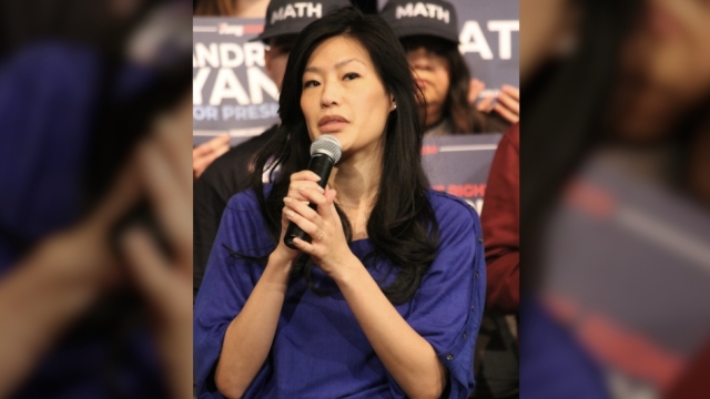 Evelyn Wang, wife of former presidential candidate Andrew Yang