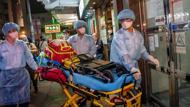 Paramedics in Hong Kong, China.