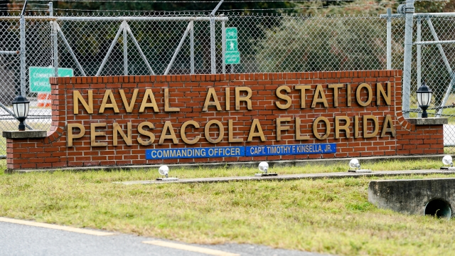 Pensacola Naval Air Station following a shooting on December 6, 2019 in Pensacola, Florida.