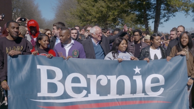 Bernie Sanders leads march to early voting location in North Carolina