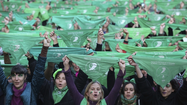 Abortion rights supporters in Argentina