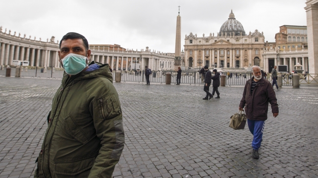 Man wearing mask in Vatican City