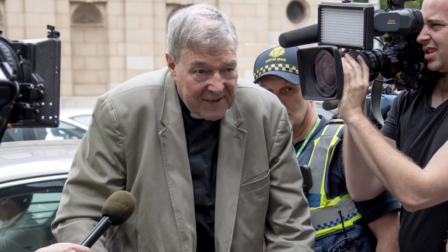 Cardinal George Pell leaves the County Court in Melbourne, Australia.