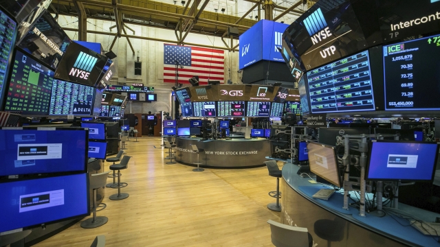 Empty NYSE trading floor