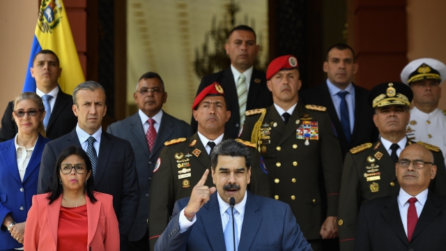 Venezuelan President Nicolas Maduro speaks at presidential palace in Caracas on March 12.