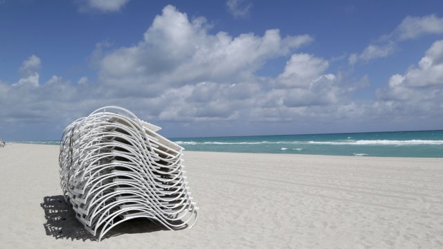 Chairs on empty Florida beach