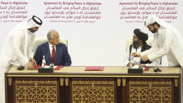 U.S. and Taliban officials sign a peace agreement