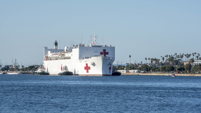 USNS Mercy arrives in Los Angeles