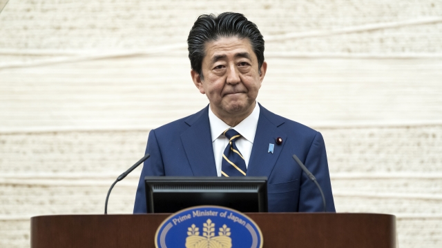 Japan's Prime Minister Abe Shinzo speaks during a press conference