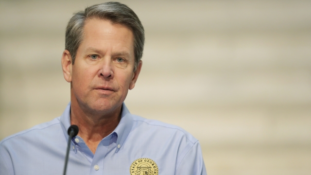 Georgia Gov. Brian Kemp speaks about COVID-19 during a news conference at the Georgia state Capitol
