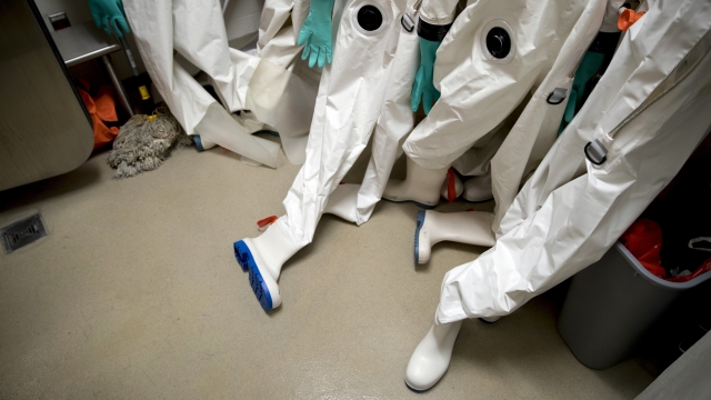 Protective suits in storage