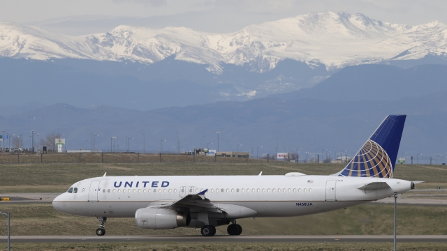 United Airlines jetliner at Denver International Airport