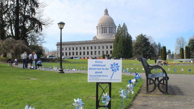 Signs raising awareness of child abuse