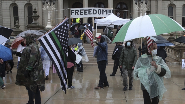 Protesters in Lansing, Michigan