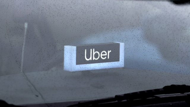 Uber sign on vehicle