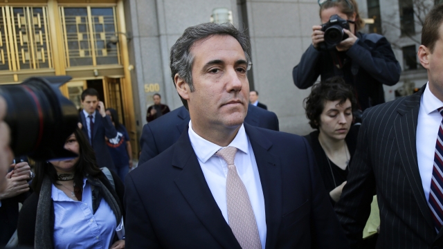 Michael Cohen leaves federal court in New York.