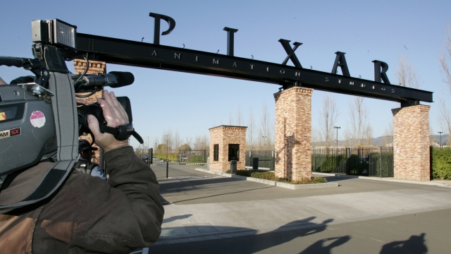 The front entrance of Pixar Animation Studios Inc. headquarters in Emeryville, Calif.