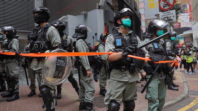 Riot police in Hong Kong