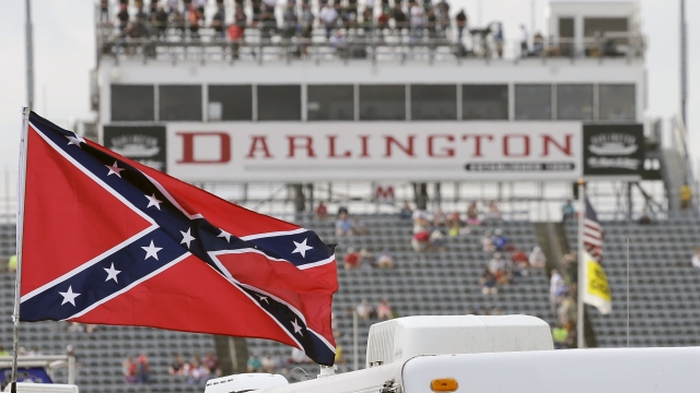 Confederate flag at a racetrack