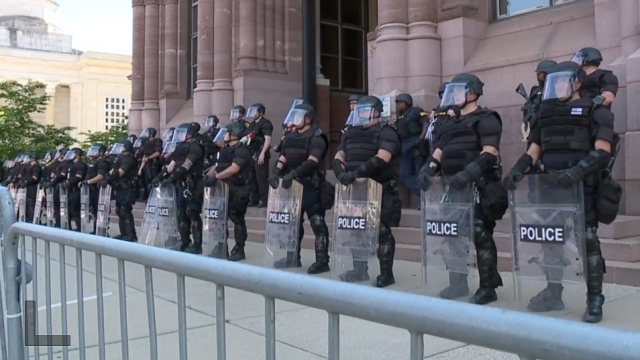 Police officers in riot gear