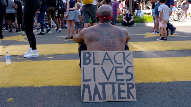A Black Lives Matter protester.