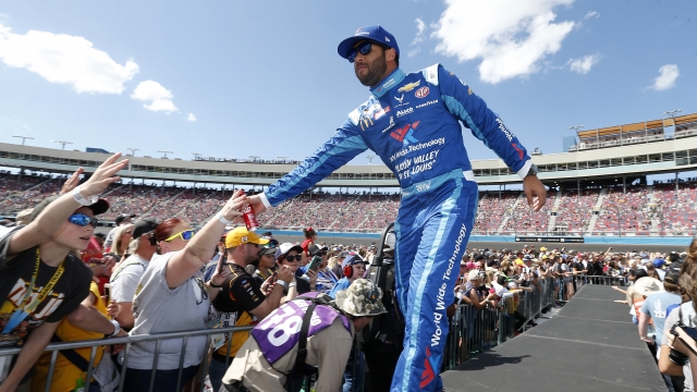 Bubba Wallace during driver introductions prior to the NASCAR Cup Series auto race