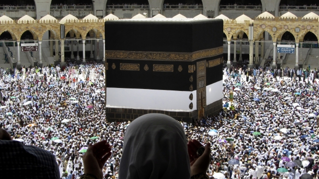 People surround the Kaaba during the Hajj pilgrimage