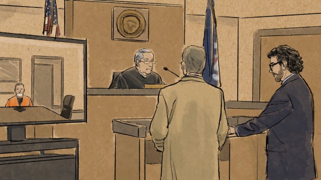 Courtroom sketch of Derek Chauvin