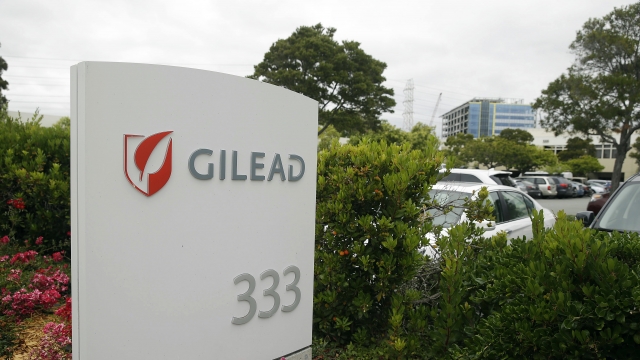 Gilead sign outside of the drugmaker's headquarters.
