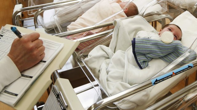 Newborn babies at the hospital