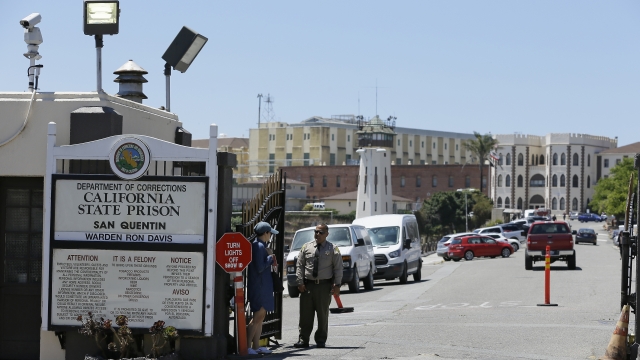 Corrections Officer at man entry to California's San Quentin State Prison.