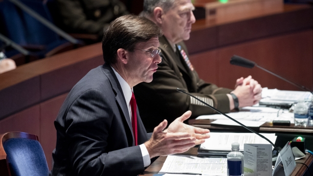 Defense Secretary Mark Esper testifies during a House Armed Services Committee hearing