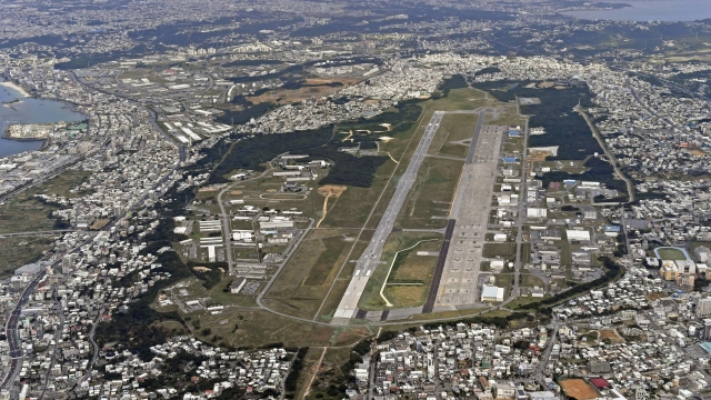 This is the U.S. Marine Air Station Futenma in Ginowan, Okinawa, southern Japan