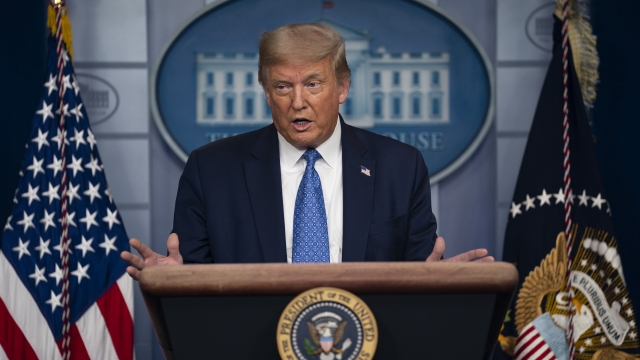 President Donald Trump speaks during a news conference at the White House,
