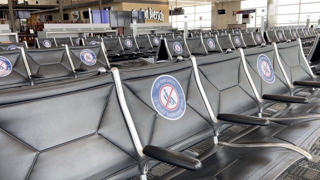 Empty seats at Detroit airport