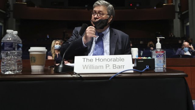 Attorney General William Barr testifies before the House Judiciary Committee on Capitol Hill.