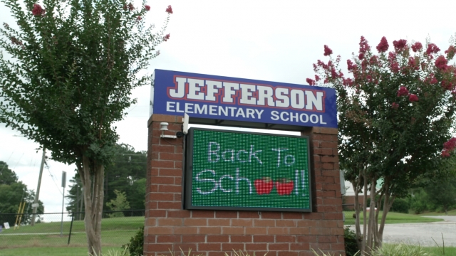 Back-to-school sign in Jefferson, Georgia
