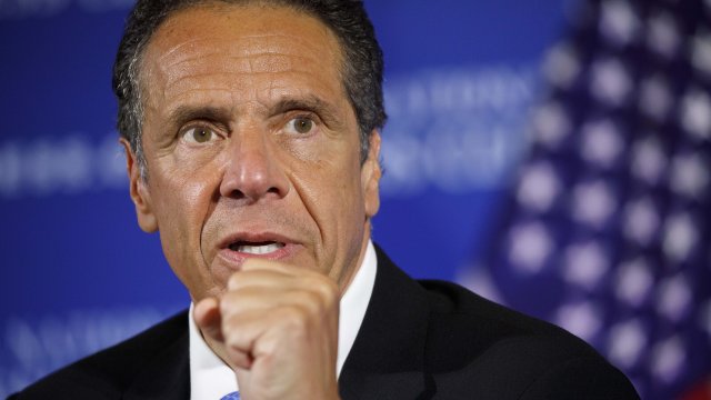 New York Gov. Andrew Cuomo speaks during a news conference at the National Press Club in Washington.