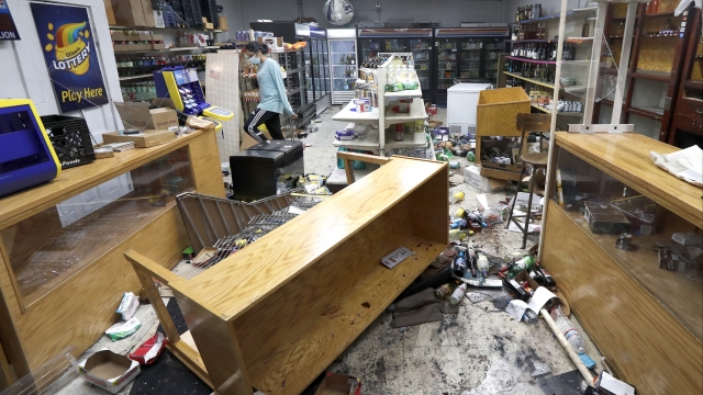 Vandalized store in Chicago following overnight looting