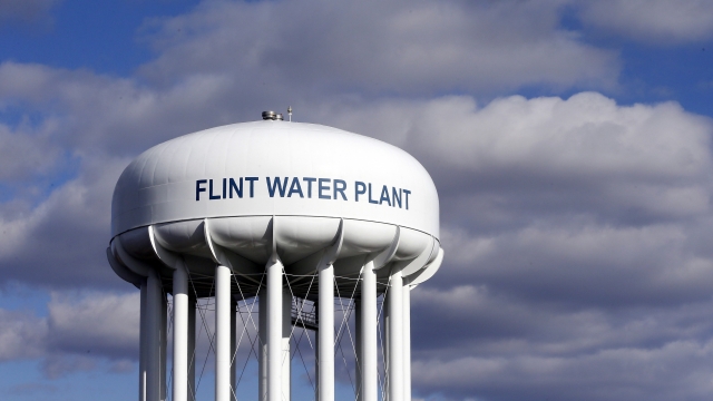 The Flint Water Plant tower in Flint, Michigan