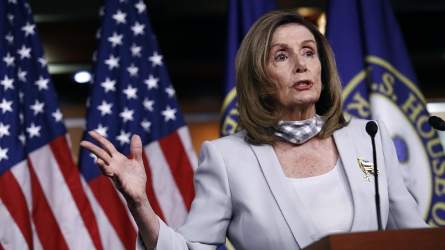 House Speaker Nancy Pelosi of Calif., speaks during a news conference on Capitol Hill in Washington.