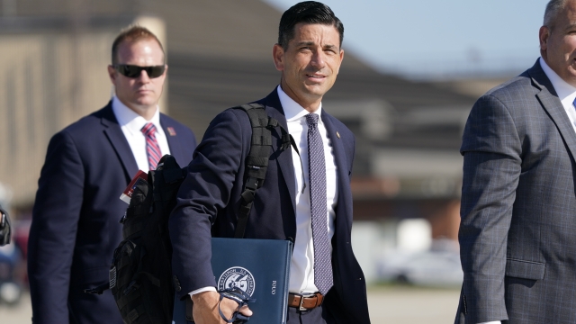 Acting-Secretary of Homeland Security Chad Wolf walks through Andrews Air Force in Maryland