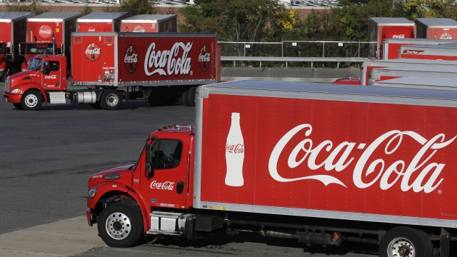 A truck with the Coca-Cola logo