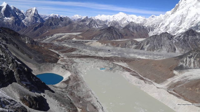 Lake Imja, a glacier lake near Mount Everest, has tripled in length since 1990 due to climate change.