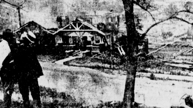 Photo of the destruction after the Tulsa massacre of 1921