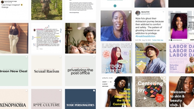 Social justice-focused Instagram posts aligned in a grid.