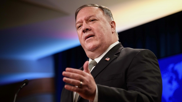 Secretary of State Mike Pompeo speaks during a news conference at the State Department in Washington, Wednesday, Sept. 2