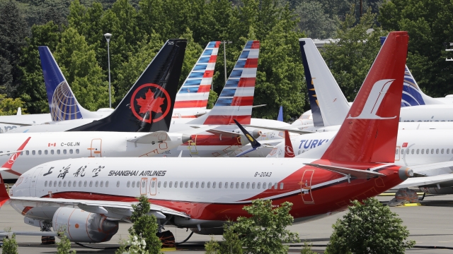 Boeing 737 Max planes parked
